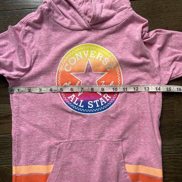 Converse Pullover Girl Sz Medium Pink All‎ Star Chuck Taylor Graphic Hoodie - Picture 6 of 7
